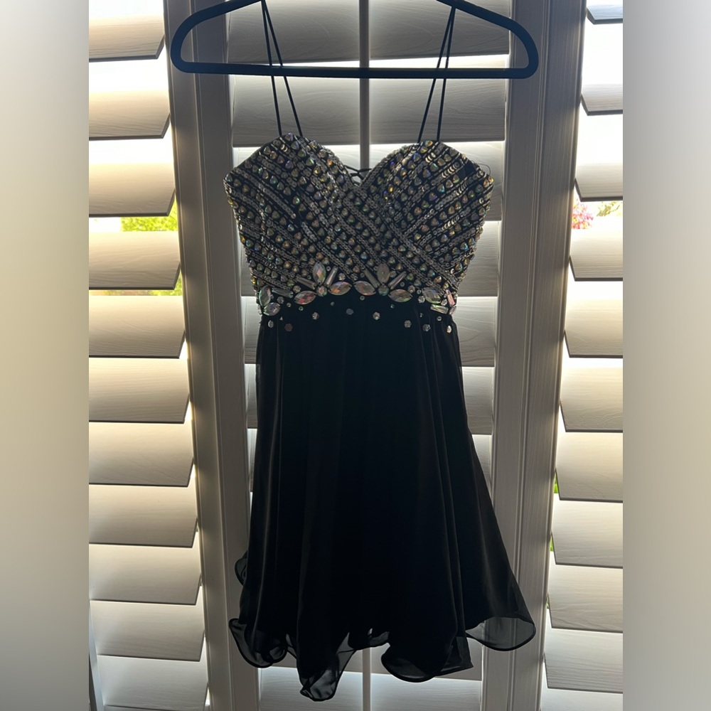 Black and rhinestone short dress